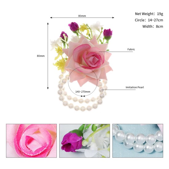 Western -style wedding jewelry simulation wrist flower sister group dress accessories pearl bro for the bride bridesmaid