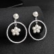 Miallo Creative model Europe and the United States exaggerate personalized round earrings star inlaid earpiece earrier high -level sensory pearl ear decoration