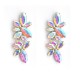 European and American cross -border bride earrings AB drill earrings birthday dance party jewelry high -end colorful butterfly long earrings