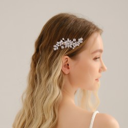 Advanced Bride's hair accessories handmade combing light luxury versatile gown headwear flowers crystal vermiculite combing female