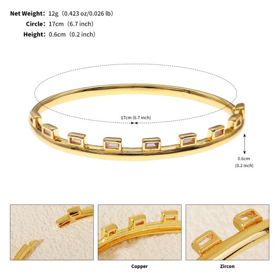 European and American niche hand accessories high -level light luxury vermiculite bracelet wedding dinner party jewelry inlaid diamond nail opening bracelet