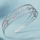 European and American new luxury vermiculite hair hoop bride wedding head jewelry wedding hair jewelry three -layer crystal flower hoop