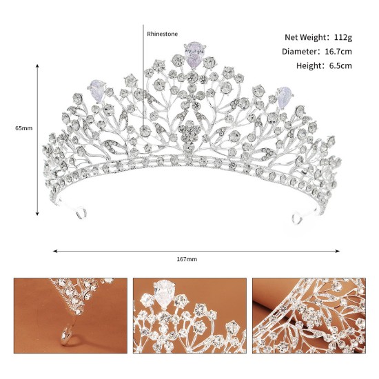 European and American wedding dresses accessories light luxury full drill crown exquisite inlaid embedded vermiculite eighteen adult gift crown