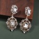 European and American retro alloy rhinestone earrings advanced sensor earrings female daily jewelry earrings light luxury atmospheric bride earrings