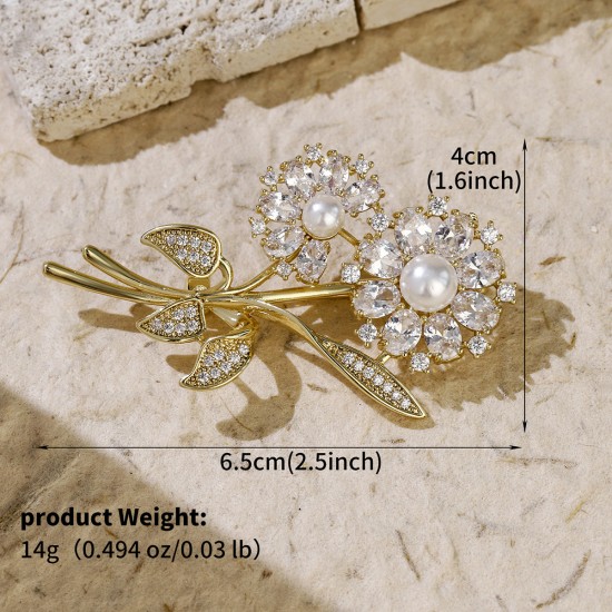 New vermiculite brooch senior sense wedding dinner suits niche design sensor ears animal chest flowers