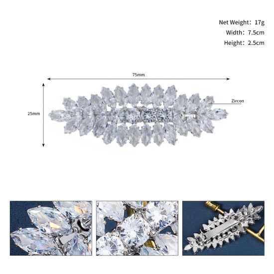 Korean jewelry ladies inlaid with hair clip women's high -level sensory versatile trim diamond rhinestone spring clip