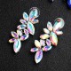 European and American cross -border bride earrings AB drill earrings birthday dance party jewelry high -end colorful butterfly long earrings