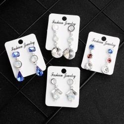 Quick selling luxury bride jewelry retro earrings horse -eyed rhinestone and alloy earrings color flowers crystal earrings female