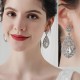 Explosive alloy rhinestone earrings European and American light luxury round earrings banquet party photography photo bride earrings