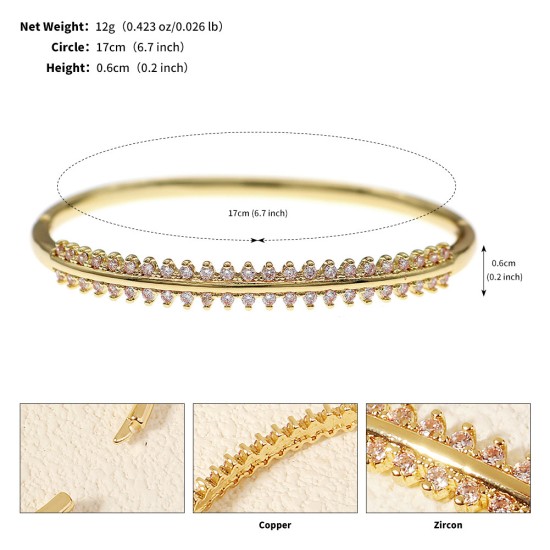 European and American niche hand accessories high -level light luxury vermiculite bracelet wedding dinner party jewelry inlaid diamond nail opening bracelet