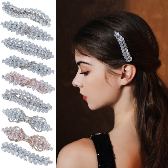 Korean jewelry ladies inlaid with hair clip women's high -level sensory versatile trim diamond rhinestone spring clip