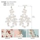 European and American jewelry high -level sensor handmade earrings Fashion bride wedding earrings beautiful super immortal silver color flower ear pendant girl