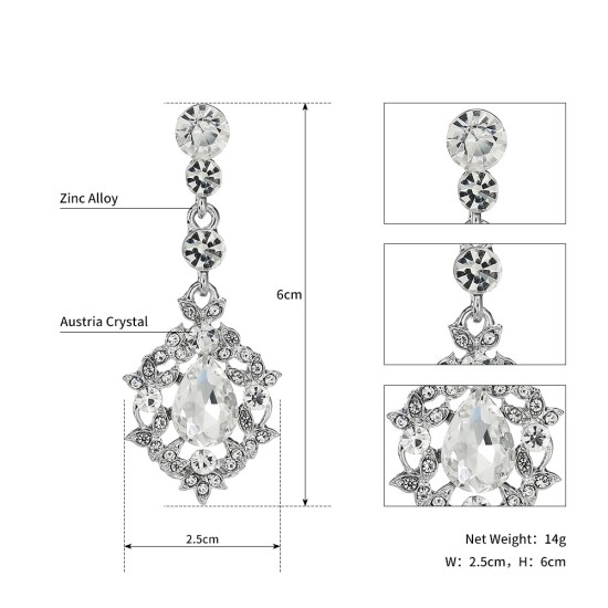 Luxury shining earrings Gorgeous diamond earrings Bridal wedding jewelry European and American fashion accessories manufacturers direct sales