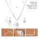 Korean version full of drilling water drop earrings evening dress chain accessories vermiculite small square bride wedding earrings necklace set