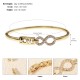 European and American cross -border fashion ladies bracelet high -level sensory versatile metal handyle light luxury rhinestone hollow opening bracelet women