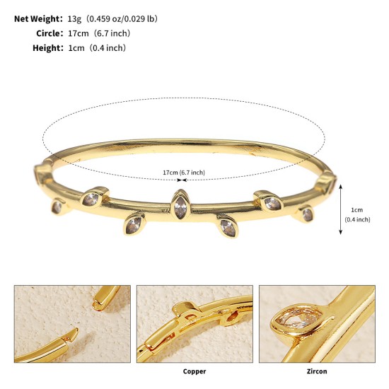 European and American niche hand accessories high -level light luxury vermiculite bracelet wedding dinner party jewelry inlaid diamond nail opening bracelet