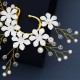 Korean Super Fairy Bride's Ear Person Flower Ear Cycus Design Temperature Ear Hand Handmade Pearl Diamond Ears