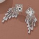 Cross -border new bride earrings Fashion Luxury Fang Diamond Ear Wedding Banquet Wedding Banquet Wastel Ear Diamond Diamond Flow Su Earrings