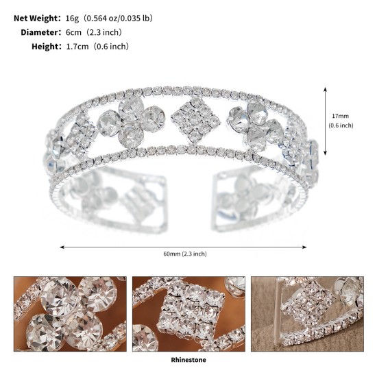 European and American wedding jewelry bride bracelets Back design sensor inlaid accessories fashion light luxury rhinestone bracelet