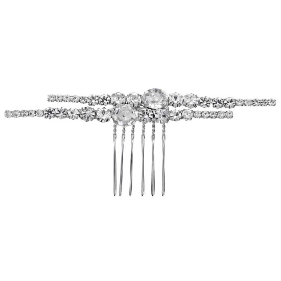 Cross -border new bride's headdress, vermiculite hair comb, high -end jewelry, daily hair rhinestone, stones inserted female