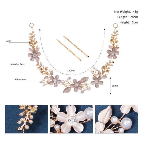 European and American bride headdress wholesale simplicity thin picture flower hoop rhinestone diamond hair decoration photography photo plate hair alloy hair band