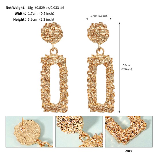 Cross -border new fashion metal wind earring birthday dance party jewelry irregular geometric alloy lady earrings