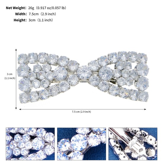 European and American New Year's Jewelry Crystal Wirish Bow Hair Flower Full Advanced Senior Decoration Holding Barlier Plate Hair Sprout