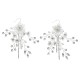 Cross -border new white flowers earrings Korean high -level handmade earrings niche jewelry ancient style diamond ear pendant women