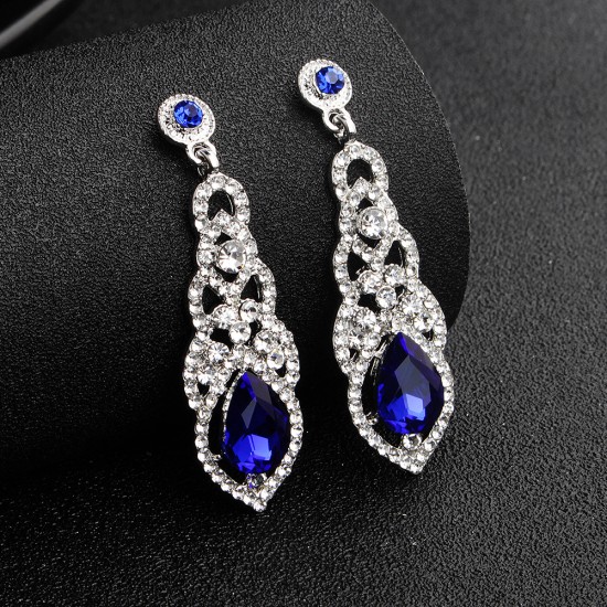 European and American jewelry classic popular bride's earrings alloy diamond glass earrings wedding banquet accessories bride earrings