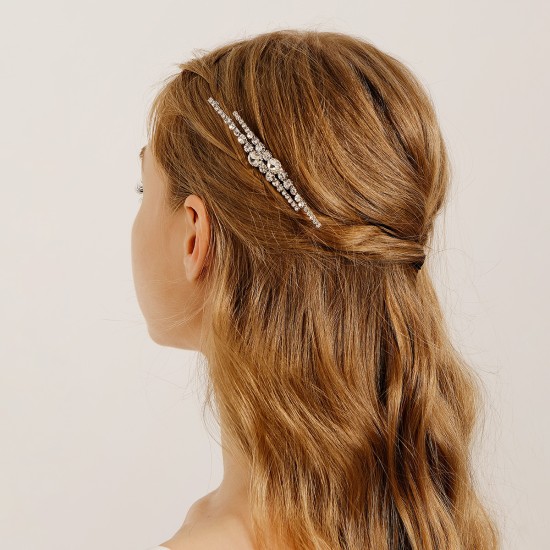 Cross -border new bride's headdress, vermiculite hair comb, high -end jewelry, daily hair rhinestone, stones inserted female