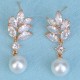 Cross -border jewelry fashion versatile vermiculite high -level sensing party earrings bride bride wedding pearl ear ring girl