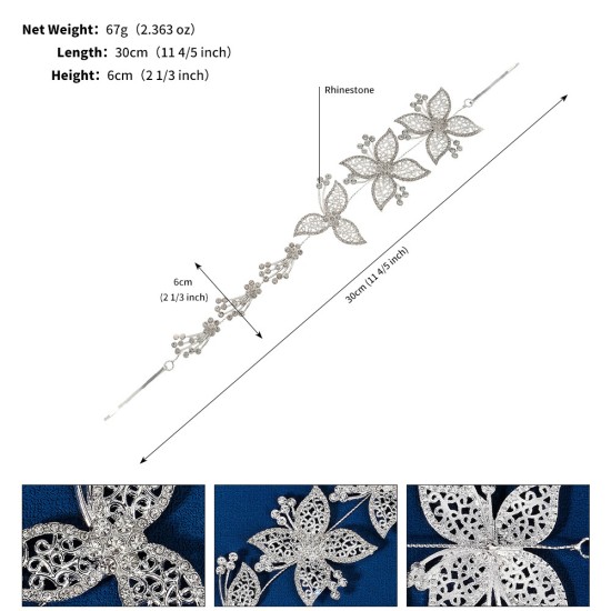 European and American bride headdress wholesale simplicity thin picture flower hoop rhinestone diamond hair decoration photography photo plate hair alloy hair band