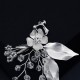 Korean beautiful super fairy ear decoration wild leaves crystal earrings bride wedding clothing clothing clothing handmade metal earrings