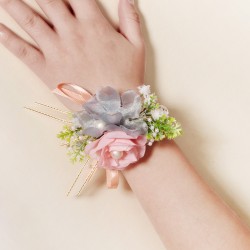 Korean wedding handmade wrist Hua Sen's wedding bridesmaid sister group Pearl hand flower flower small fresh simulation flower bracelet