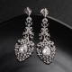 European and American retro alloy rhinestone earrings advanced sensor earrings female daily jewelry earrings light luxury atmospheric bride earrings