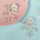 Cross -border new white flowers earrings Korean high -level handmade earrings niche jewelry ancient style diamond ear pendant women