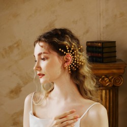 New Chinese Mori retro hair accessories niche design sense no ear pierced ear hanging exquisite crystal bride bone bone folder