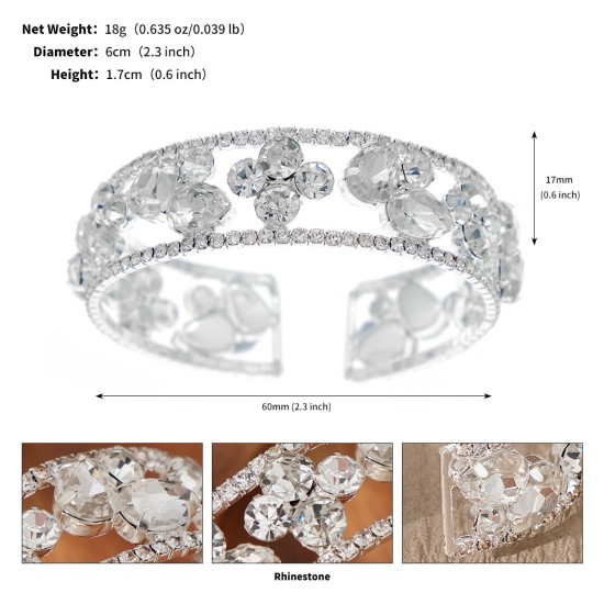 European and American wedding jewelry bride bracelets Back design sensor inlaid accessories fashion light luxury rhinestone bracelet