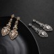 Speed ​​Store Explosion Earrings European and American Retro Long Earrings Luxury Alloy Full of Drills Drop Gem Bridal Bridal Earrings