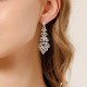 European and American retro alloy rhinestone earrings advanced sensor earrings female daily jewelry earrings light luxury atmospheric bride earrings