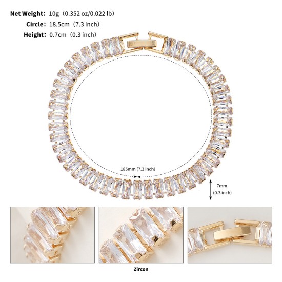 European and American new vermiculite bracelet light luxury niche jewelry high -end and versatile versatile decoration exquisite super glittering 锆 bracelet female