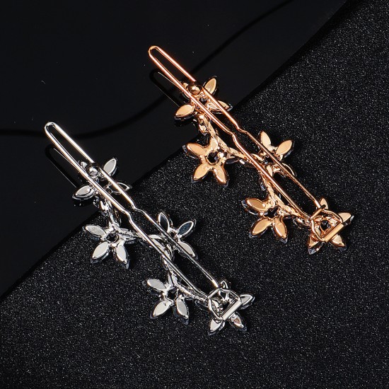 Japan and South Korea hair jewelry daily versatile temperament back of the head hair card metal frog clip crystal vermiculite hairpin side clip