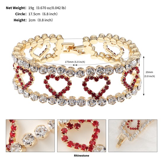 European and American new rhinestone pearl bracelet women high -level feel hand -made elastic bracelet Fashion versatile wide version open bracelet