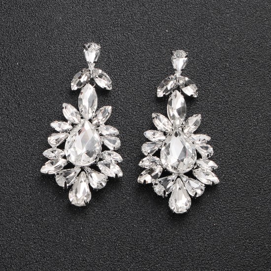 European and American retro alloy rhinestone earrings advanced sensor earrings female daily jewelry earrings light luxury atmospheric bride earrings