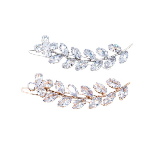 Korean hair accessories girl side clip metal bangs clip back head Elegant temperament rhinestone hair card vermiculite