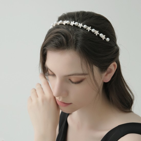 New lady hair jewelry Korean version of pearl hair hoop.