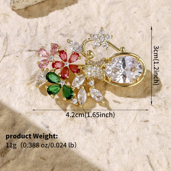 New vermiculite brooch senior sense wedding dinner suits niche design sensor ears animal chest flowers