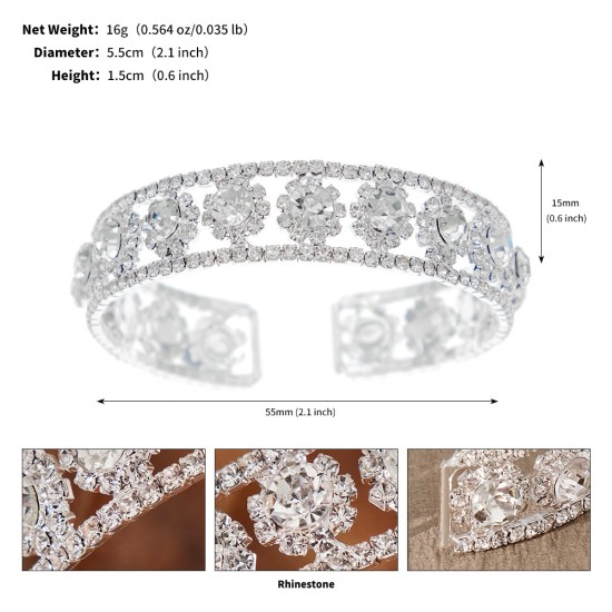 European and American wedding jewelry bride bracelets Back design sensor inlaid accessories fashion light luxury rhinestone bracelet