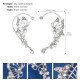 European and American bride wedding dress earrings Aesthetic photo elf clamps exquisite wild rhinestone butterfly ear hanging