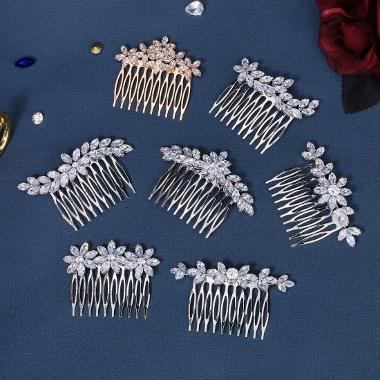 South Korean daily hair combing photography photo and makeup hair decoration high -level light luxury head jewelry vermiculite flower bride combing comb